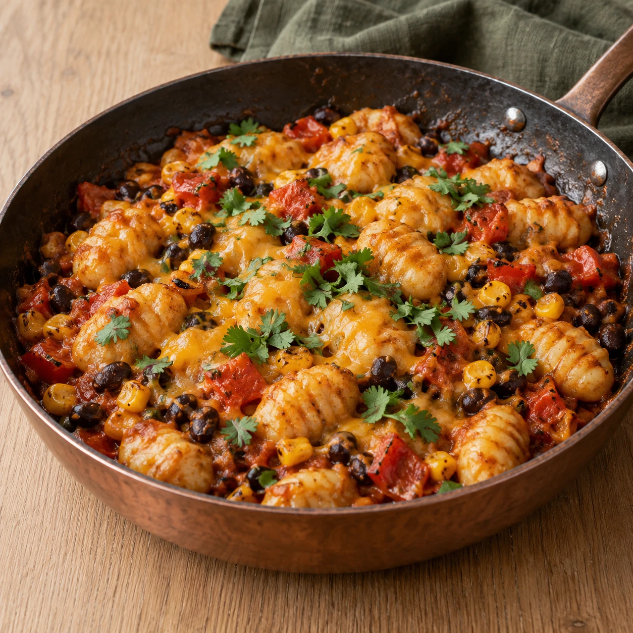 Black Bean Gnocchi Enchilada Skillet