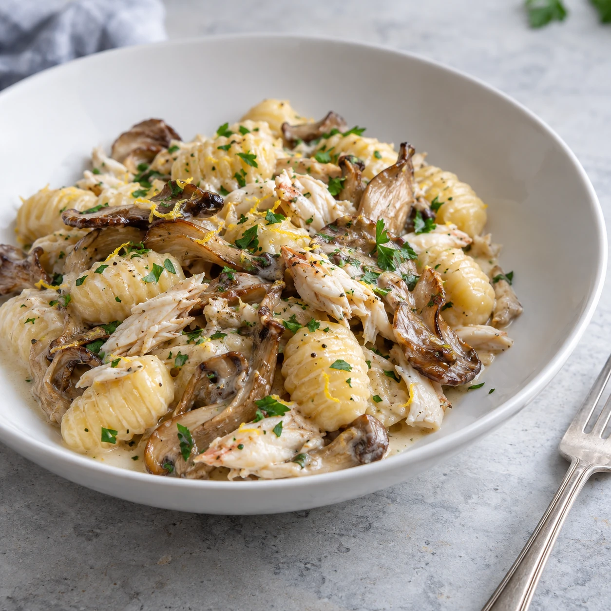 Blue Crab Gnocchi with Wild Mushrooms