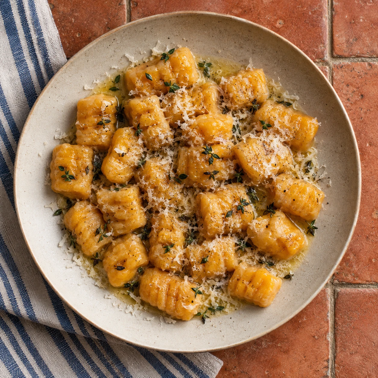 Carrot Gnocchi with Thyme Butter