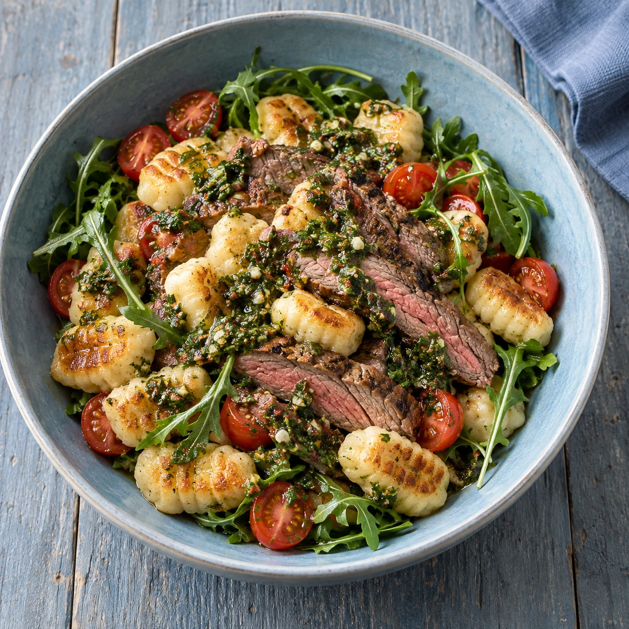 Chimichurri Steak Gnocchi Bowls