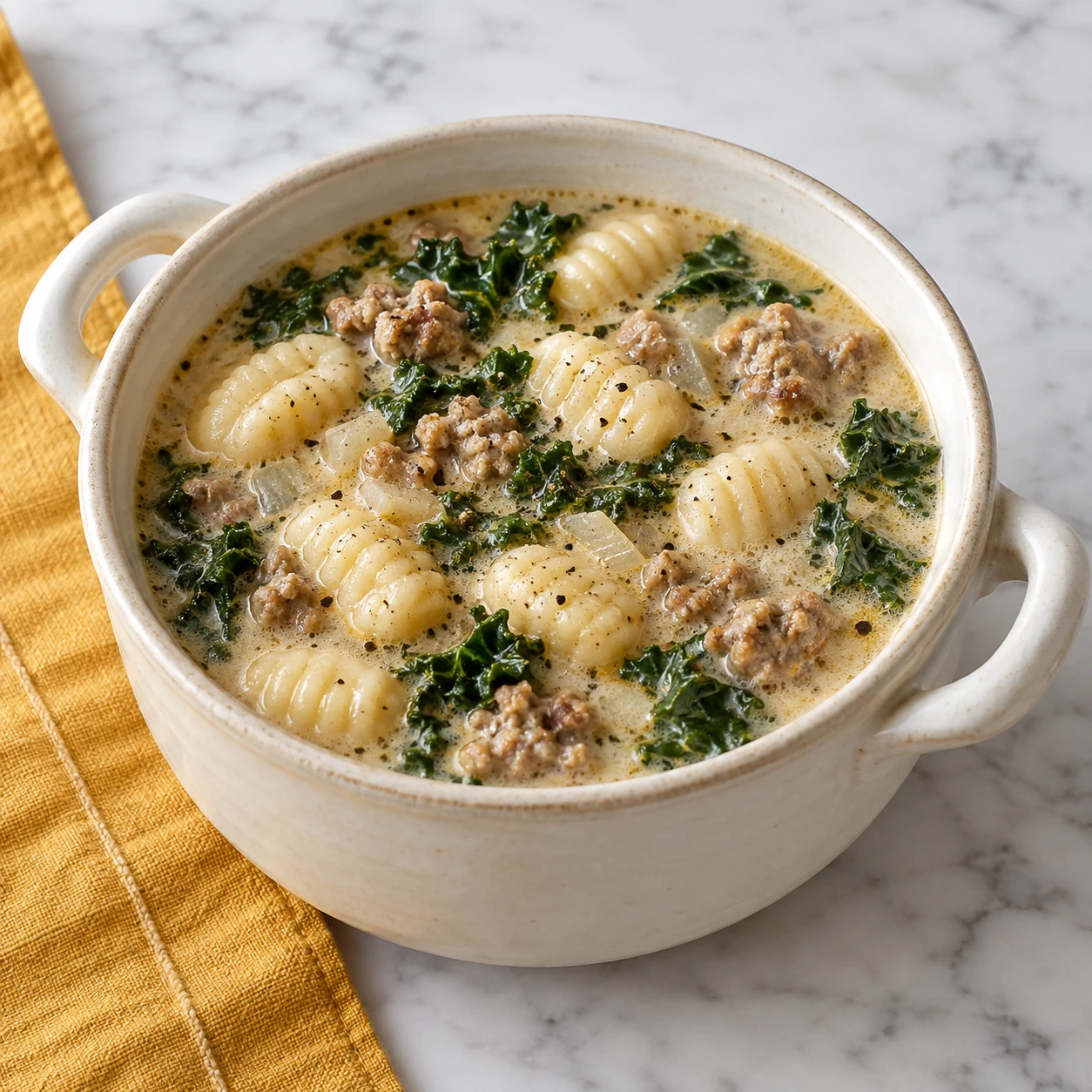 Creamy Sausage and Kale Gnocchi Soup