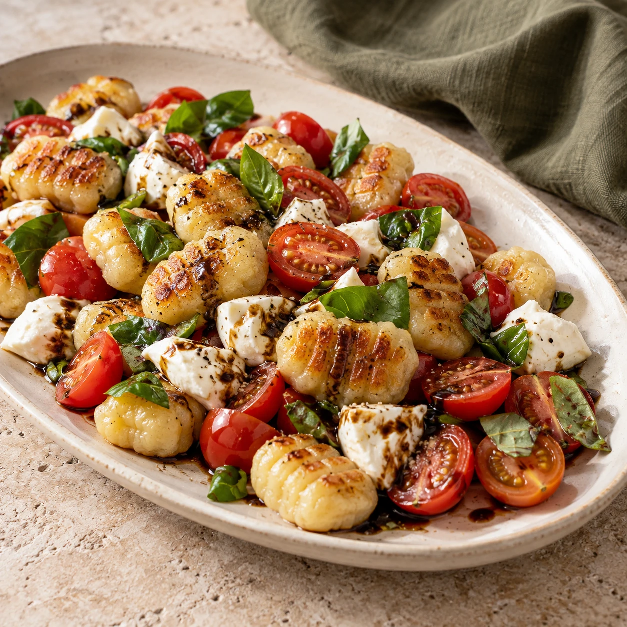 Crispy Gnocchi Caprese Salad