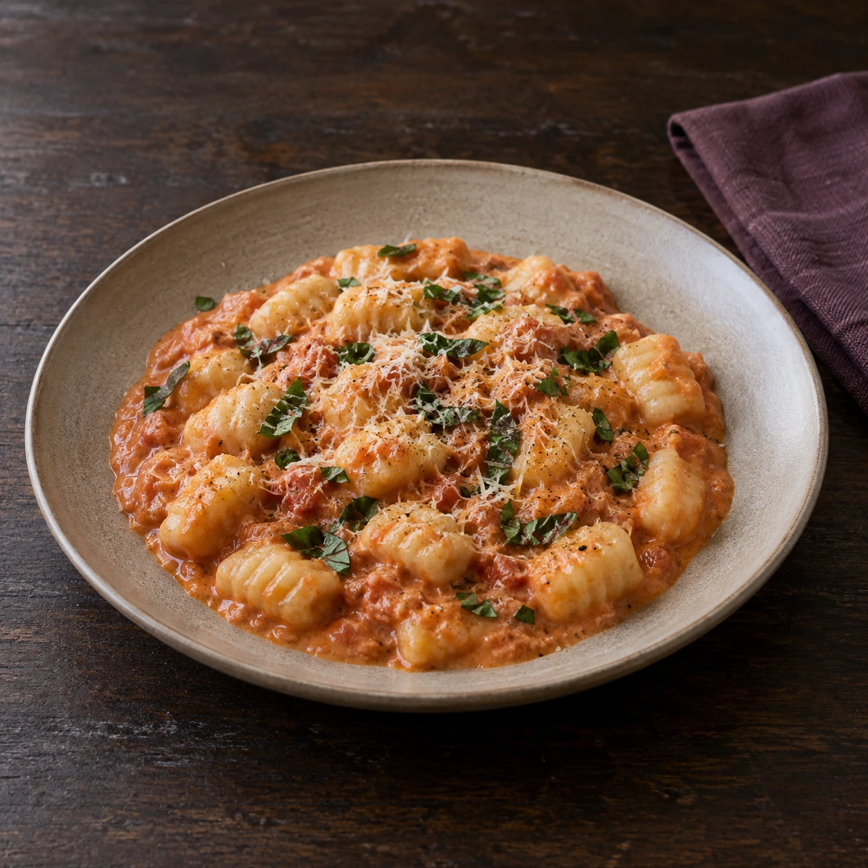 Gnocchi in Creamy Tomato Sauce