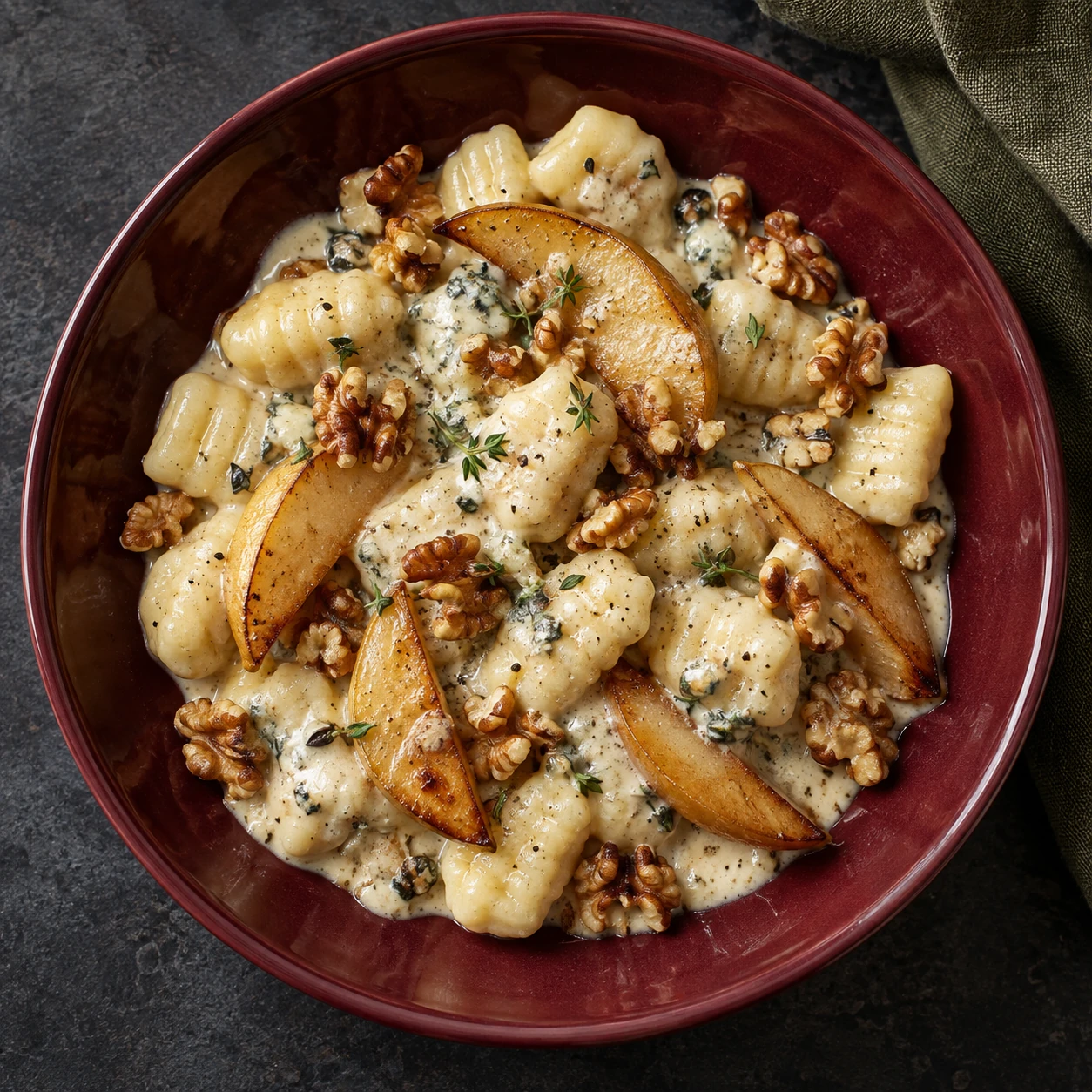 Gnocchi with Gorgonzola, Pears and Walnuts