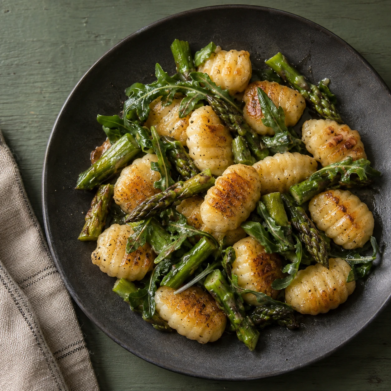 Gnocchi with Miso Butter and Asparagus