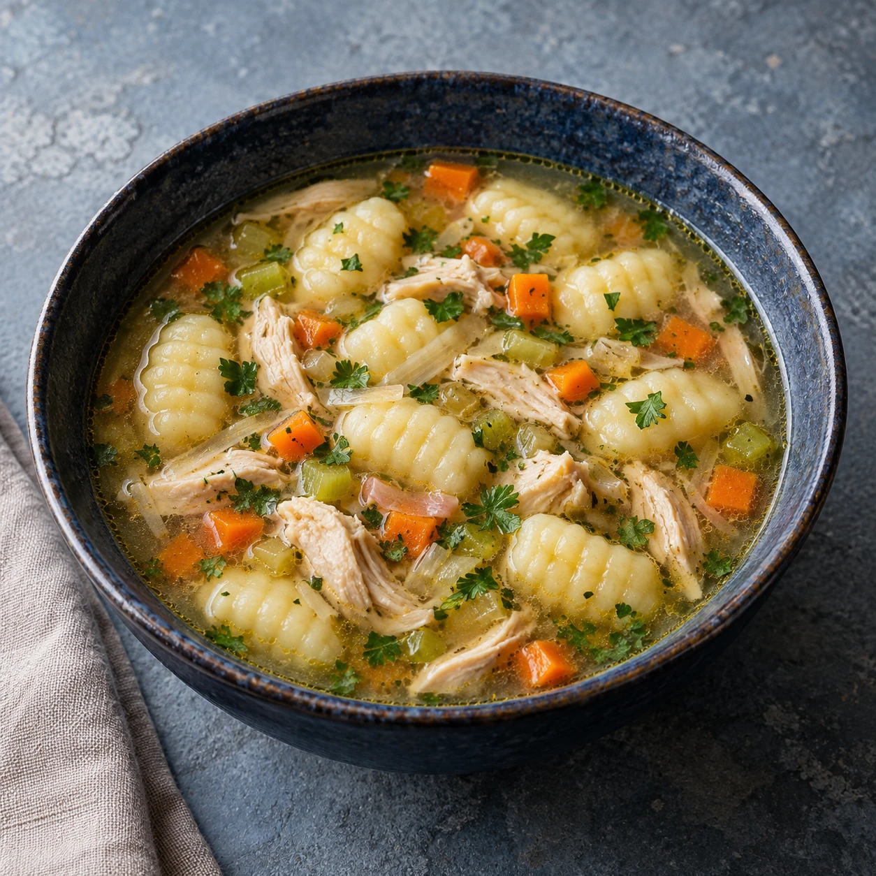 Gnocchi Soup with Homemade Chicken Broth
