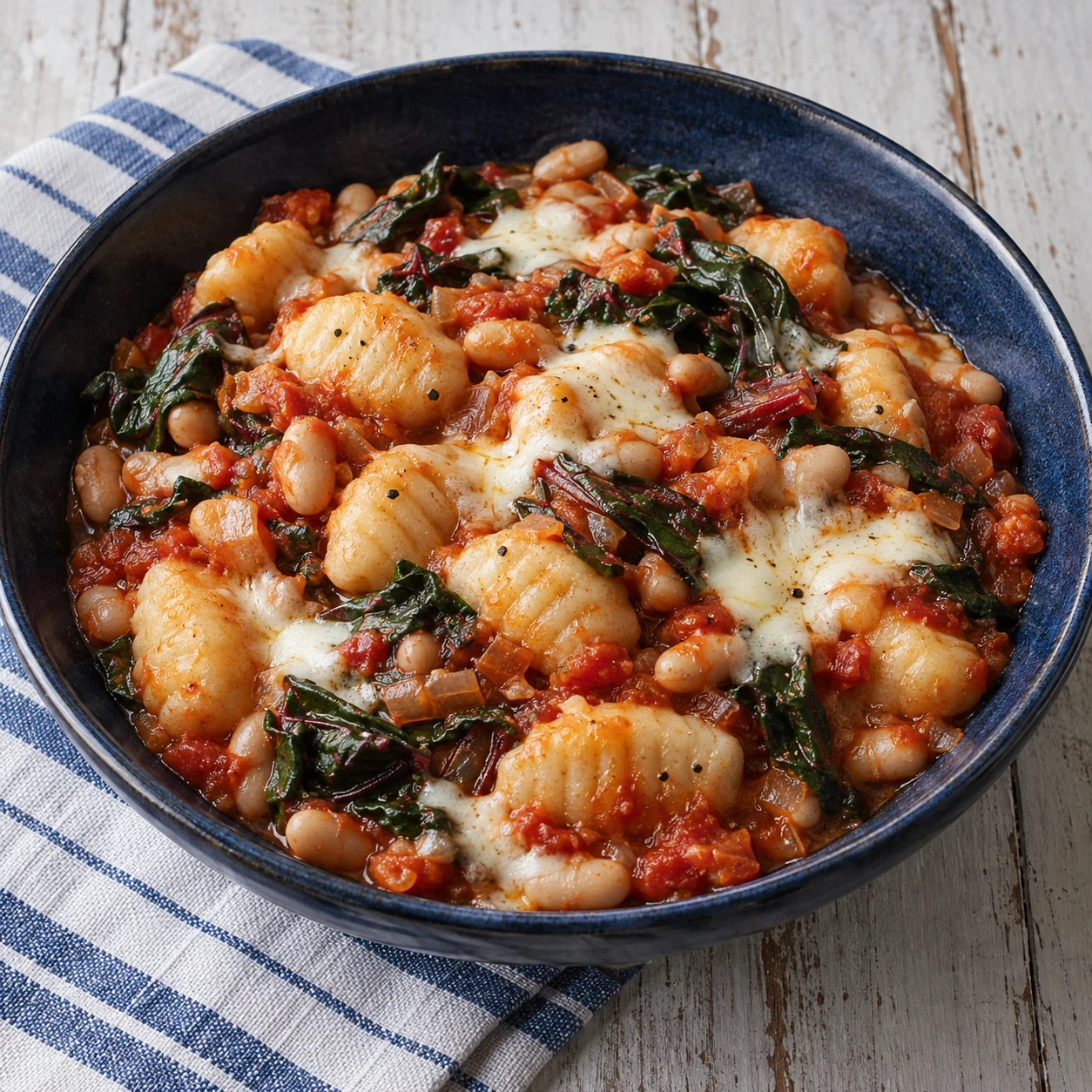 Gnocchi with White Beans, Chard and Tomatoes