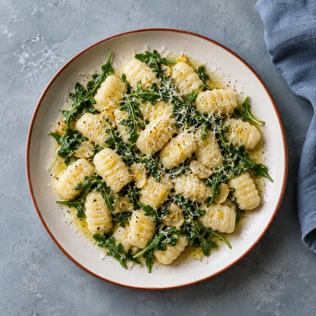 Greek Yogurt Gnocchi with Lemon and Arugula