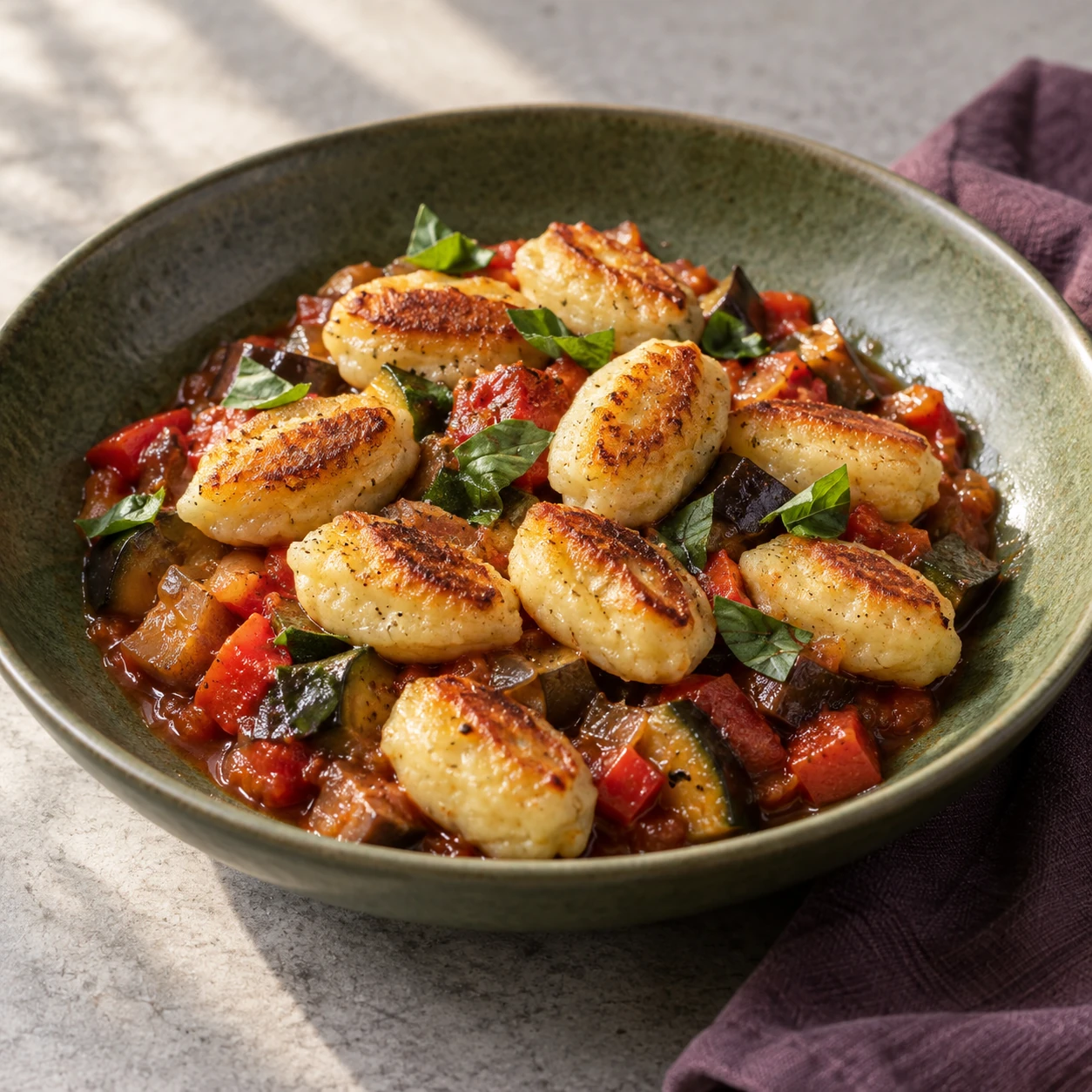 Gruyere Parisian Gnocchi with Ratatouille
