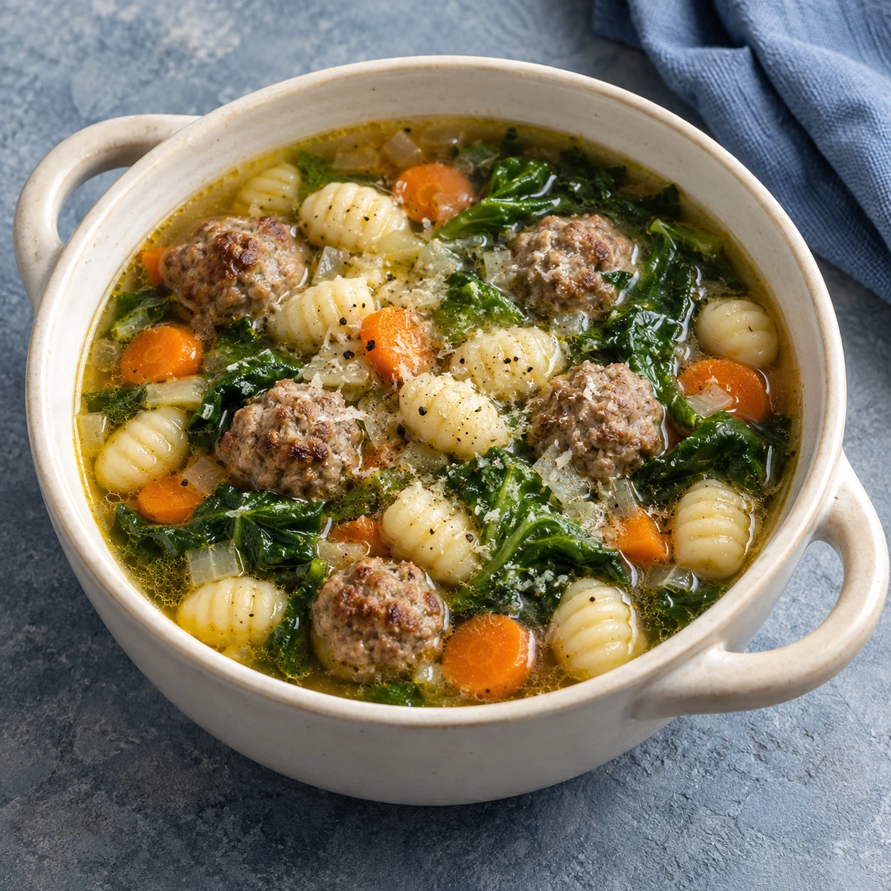 Italian Wedding Soup with Mini Potato Gnocchi