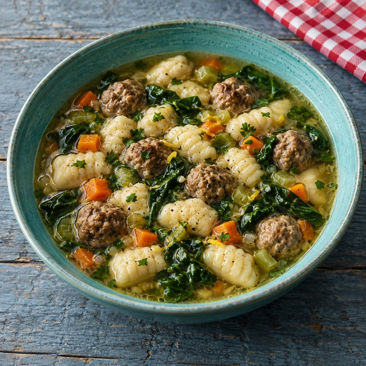 Italian Wedding Soup with Mini Ricotta Gnocchi