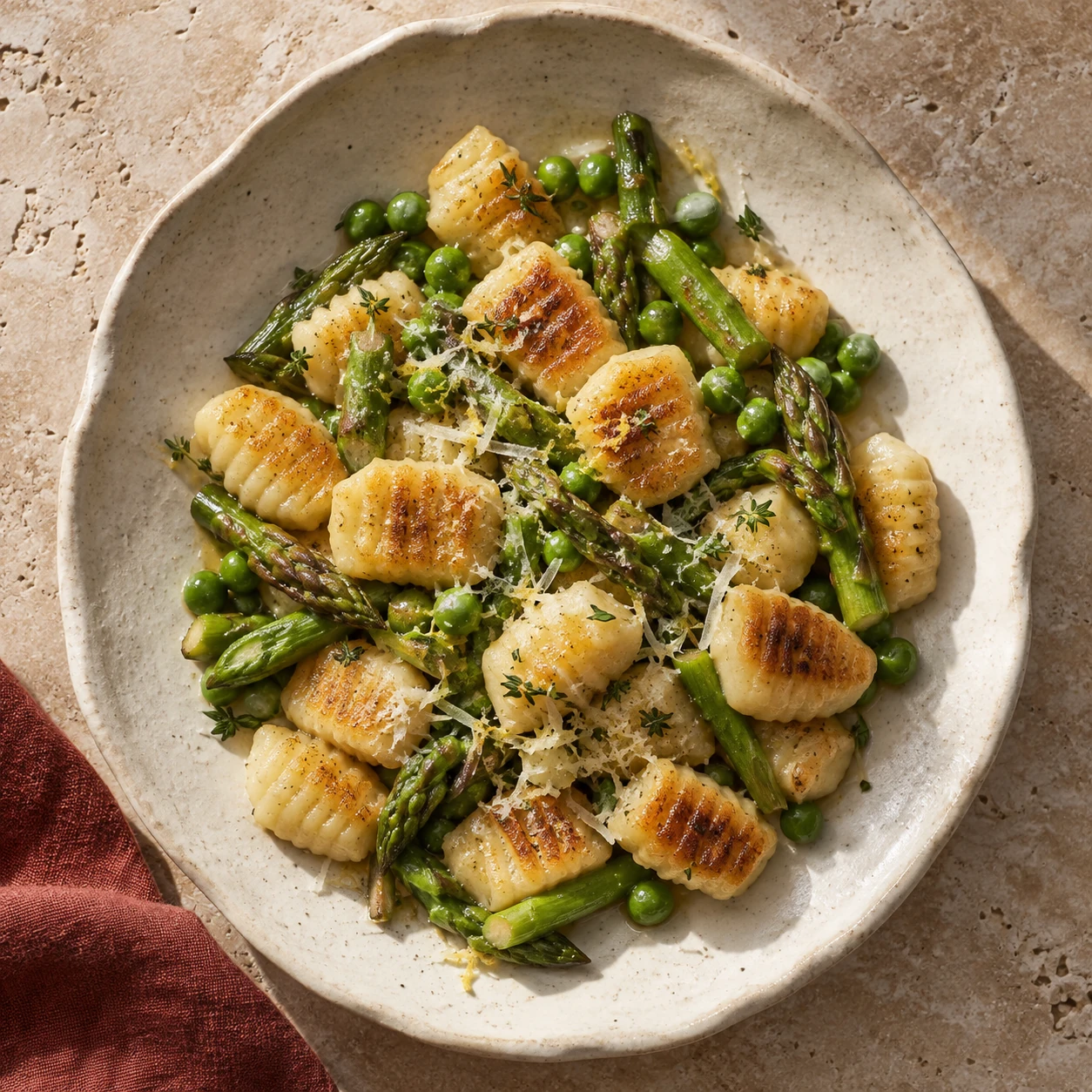 Lemon Gnocchi with Peas and Asparagus