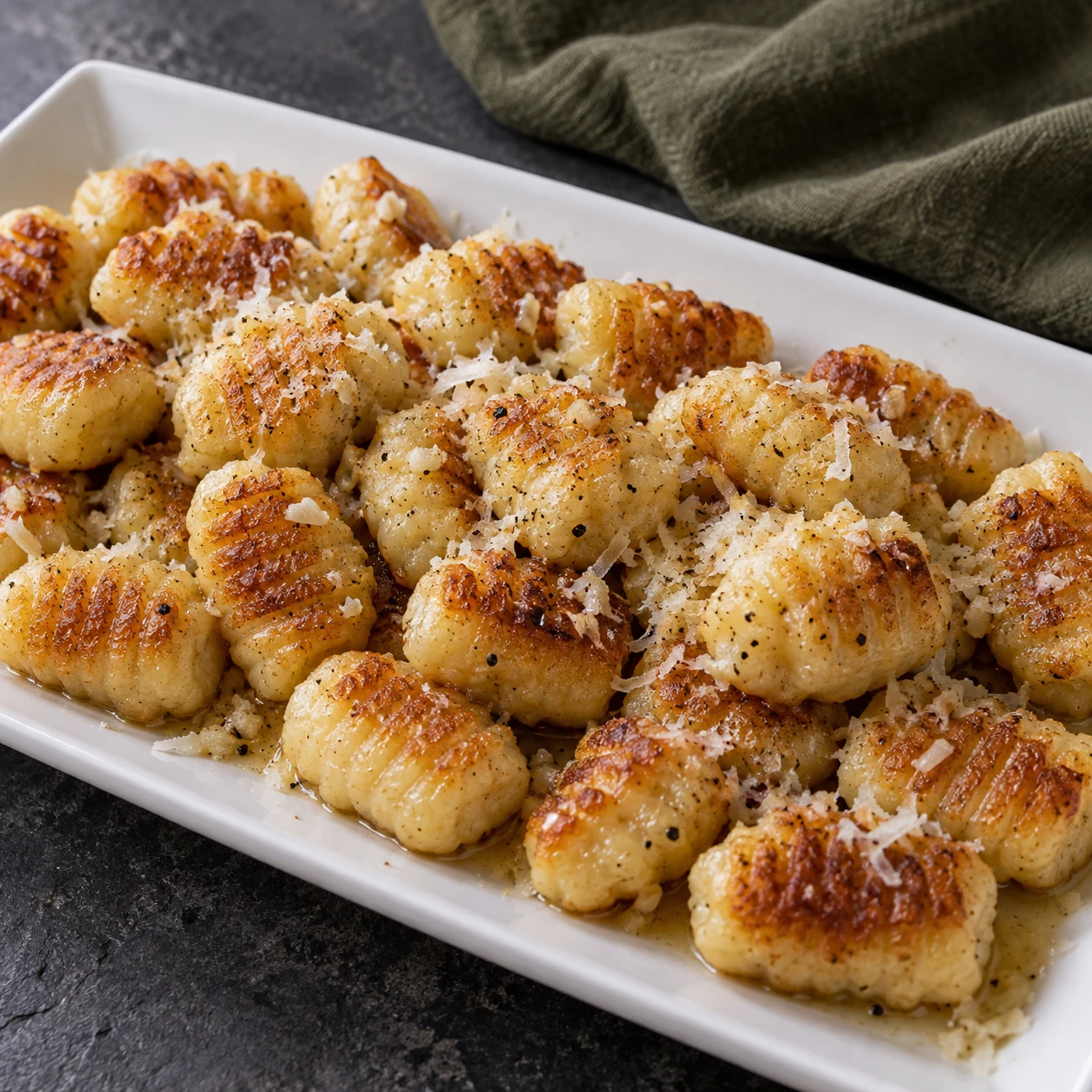 Pan-Fried Homemade Gnocchi with Garlic Butter