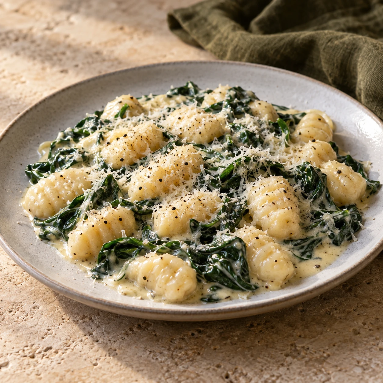 Potato Gnocchi with Creamy Spinach and Parmesan