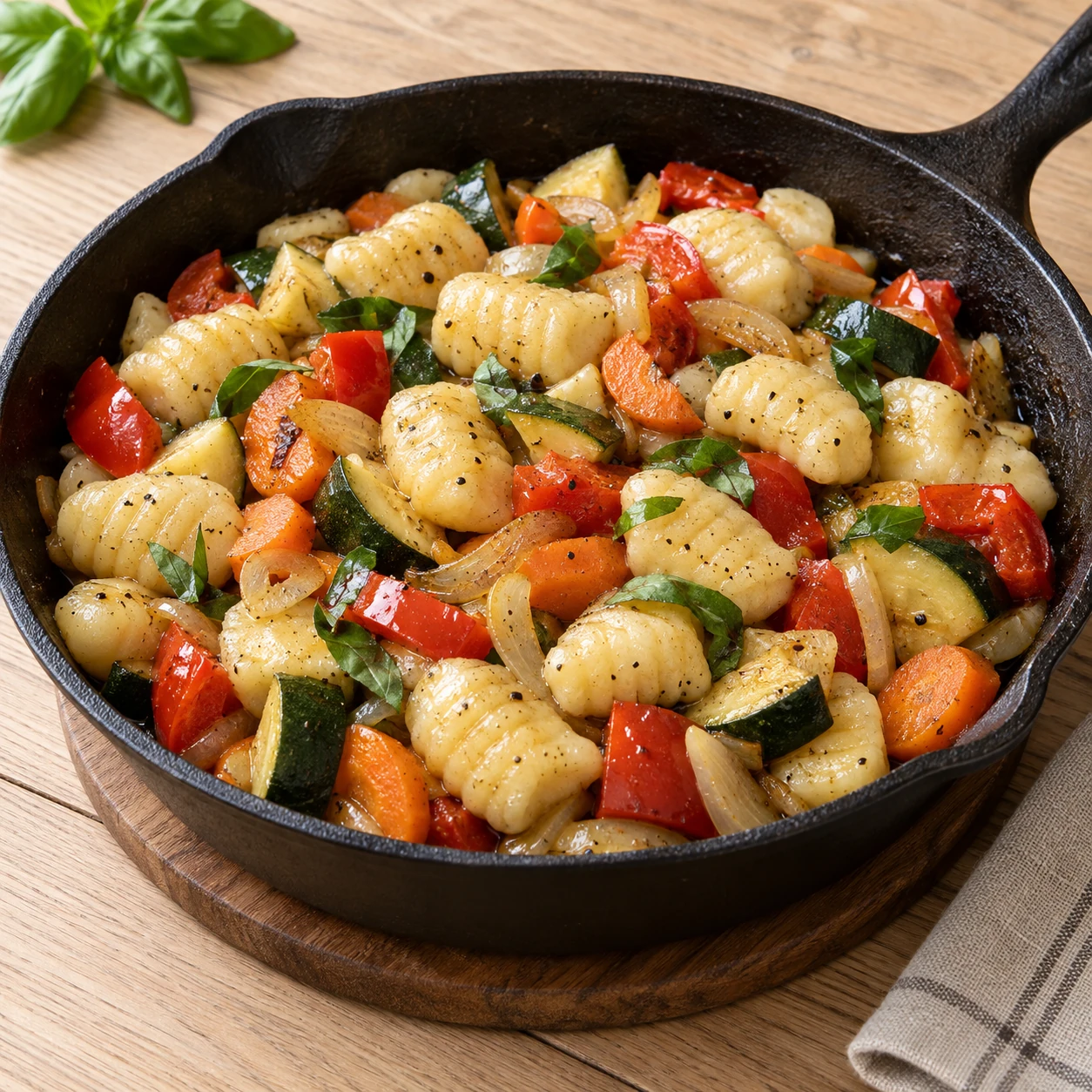 Potato Gnocchi with Skillet Vegetables