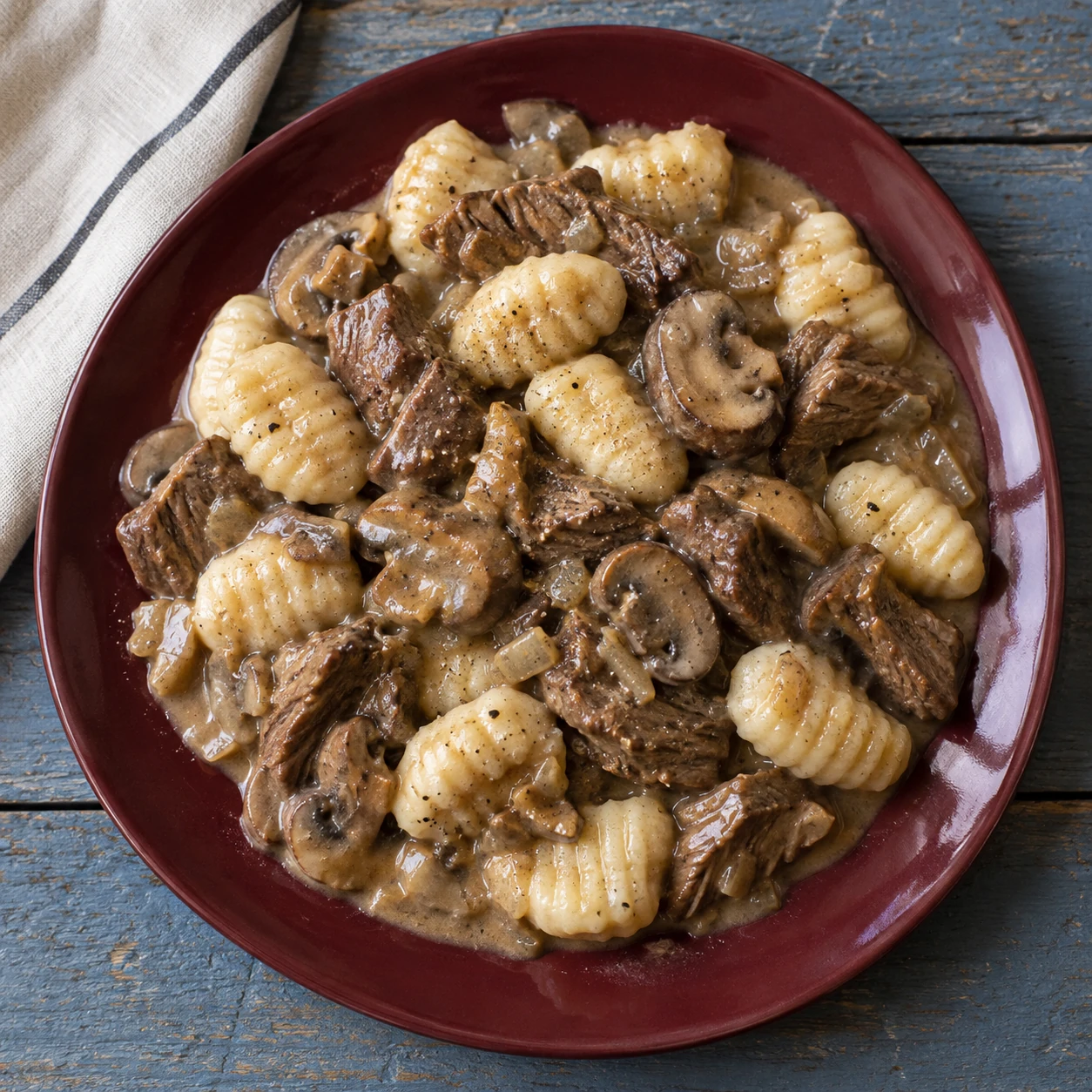 Pressure-Cooker Beef Stroganoff with Gnocchi