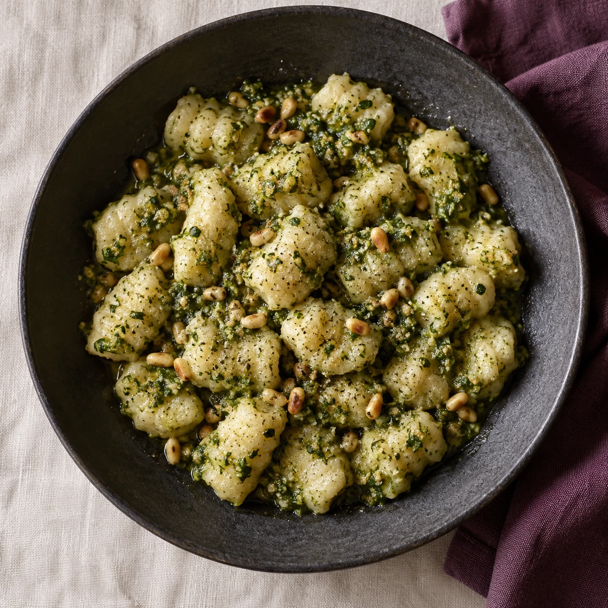 Ricotta Gnocchi with Basil Pesto
