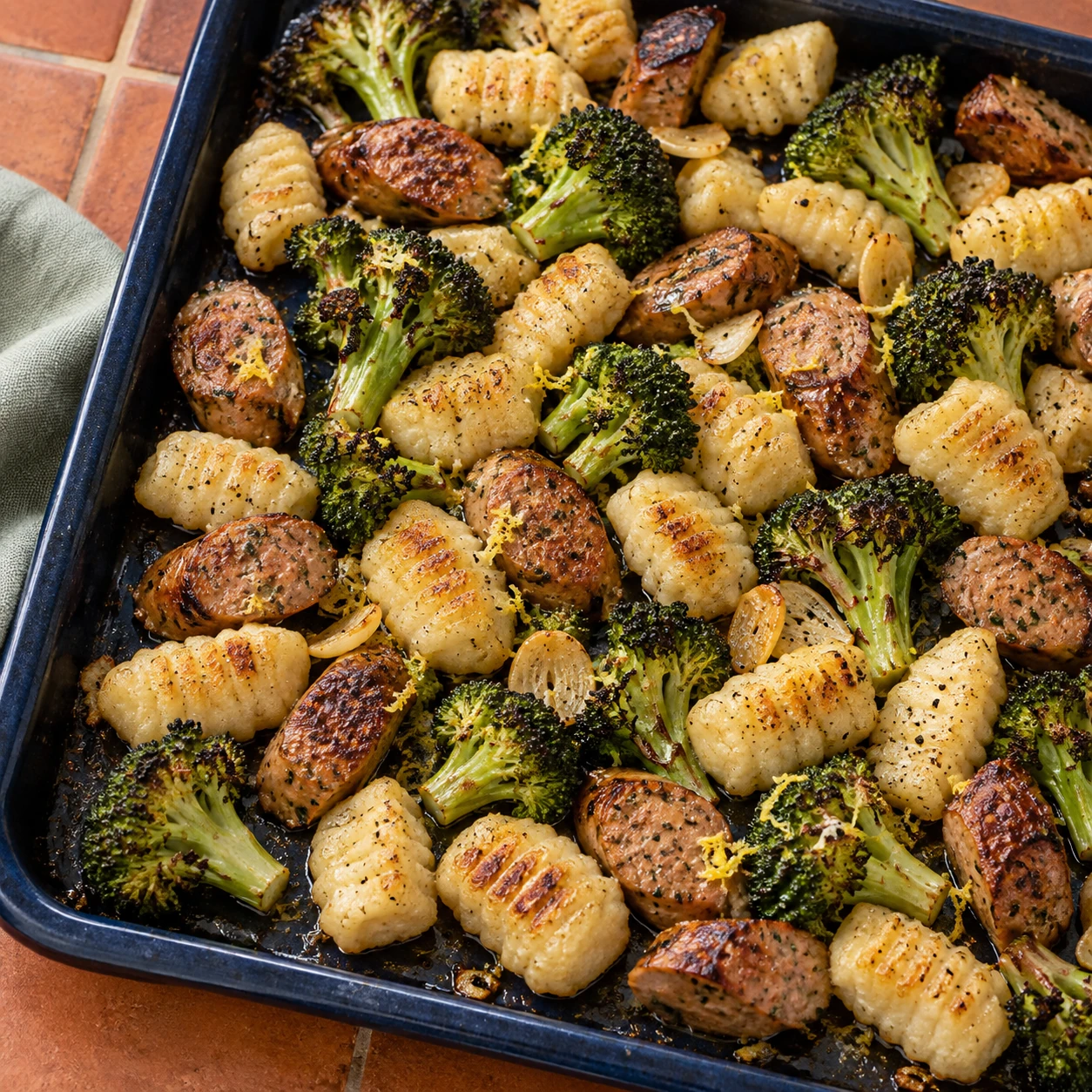 Sheet-Pan Cauliflower Gnocchi with Chicken Sausage and Broccoli