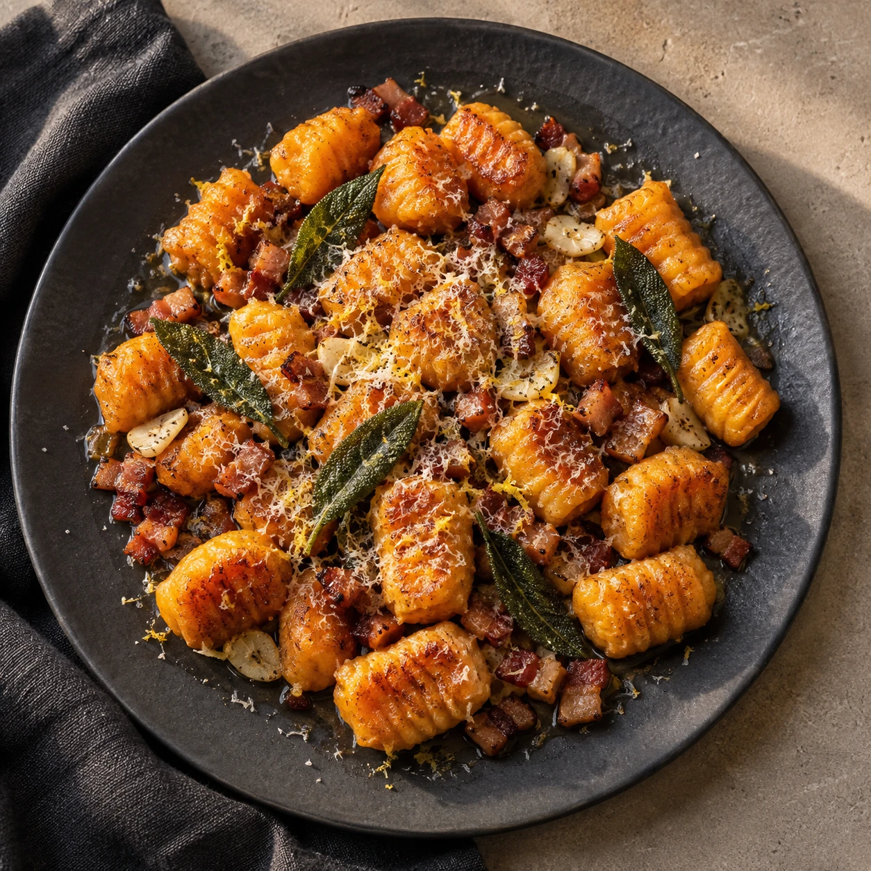 Sweet Potato Gnocchi with Pancetta and Sage