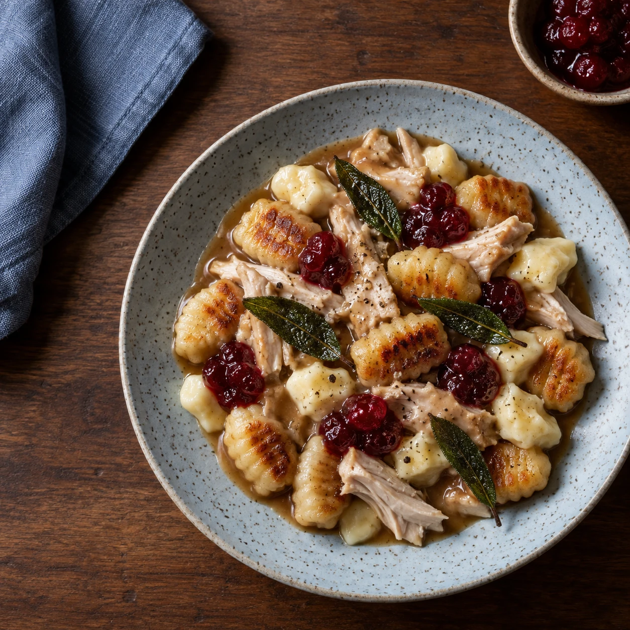 Thanksgiving Gnocchi Poutine with Turkey