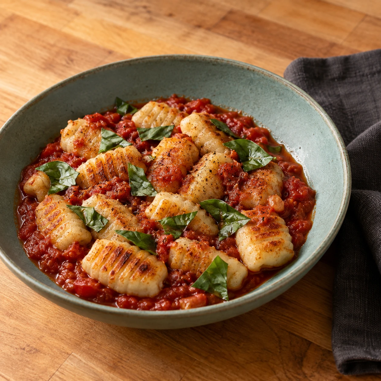 Tofu Gnocchi with Tomato Basil Sauce