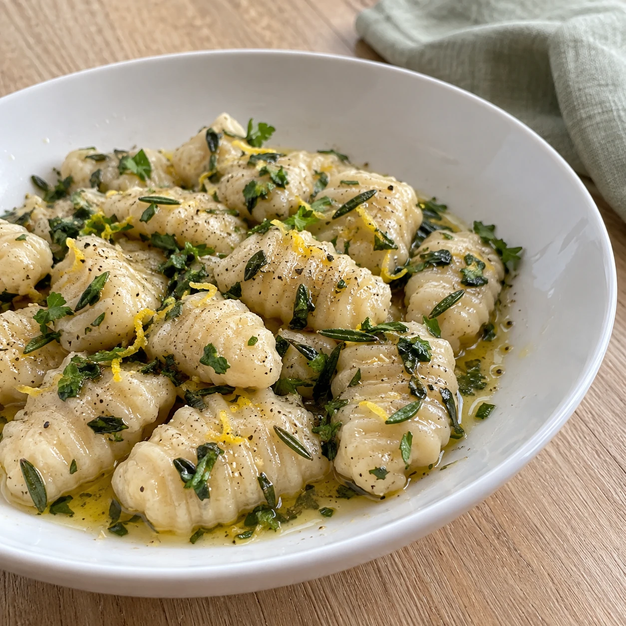White Bean Gnocchi with Rosemary and Lemon