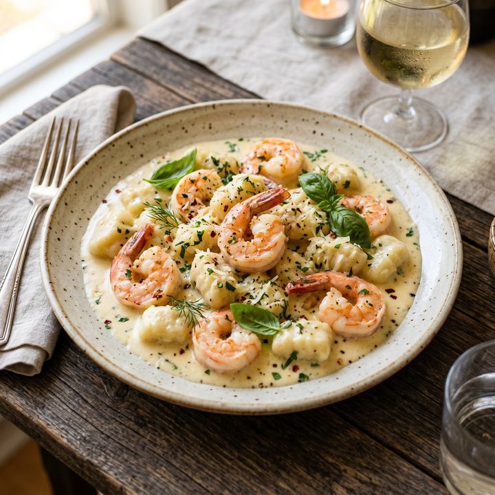 Ricotta Gnocchi with Shrimp