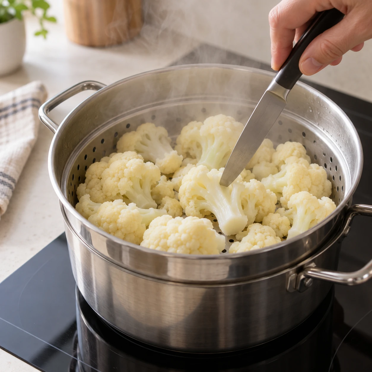 Steam the cauliflower