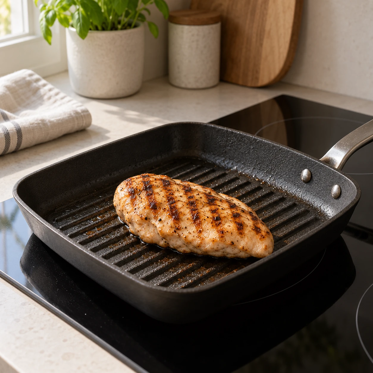 Grill the chicken and pineapple