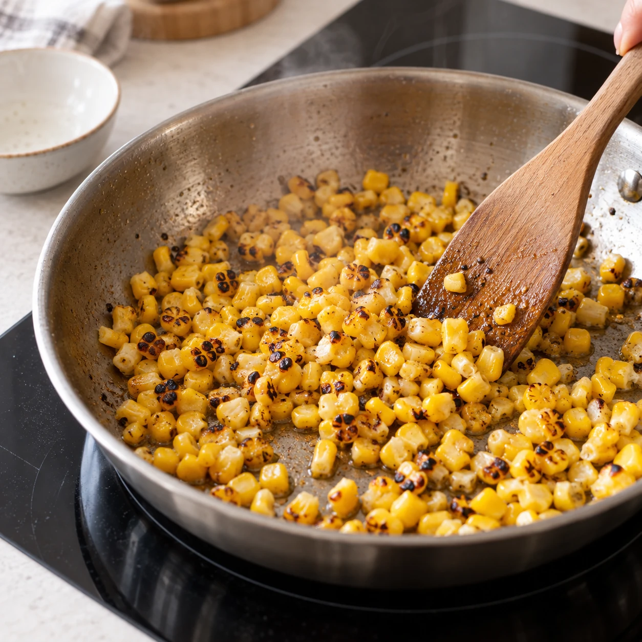 Char the corn