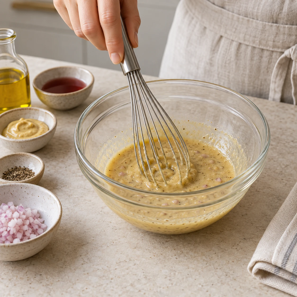 Whisk the vinaigrette