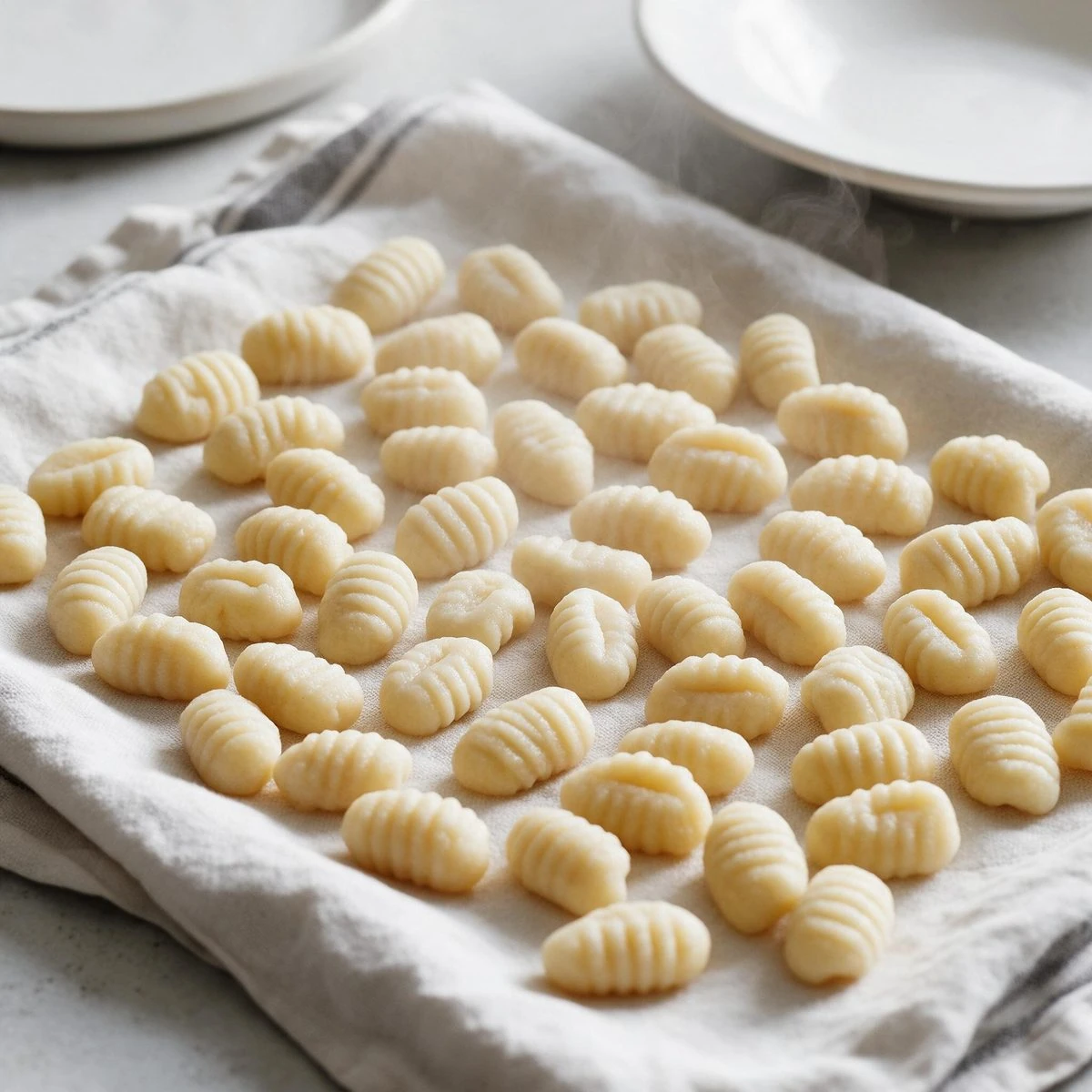 Dry the gnocchi surface