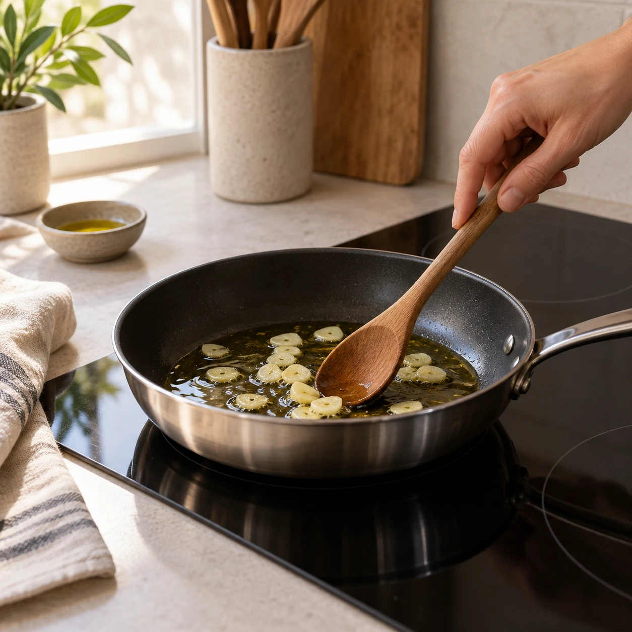 Make the garlic oil