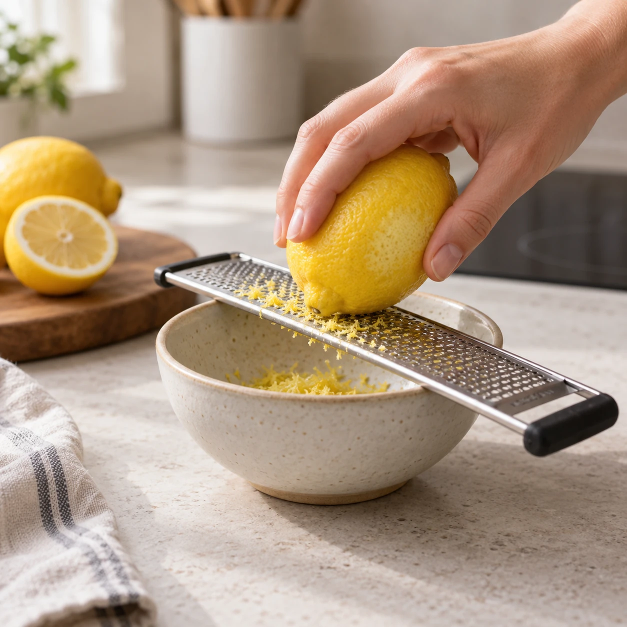 Prepare the mint and lemon