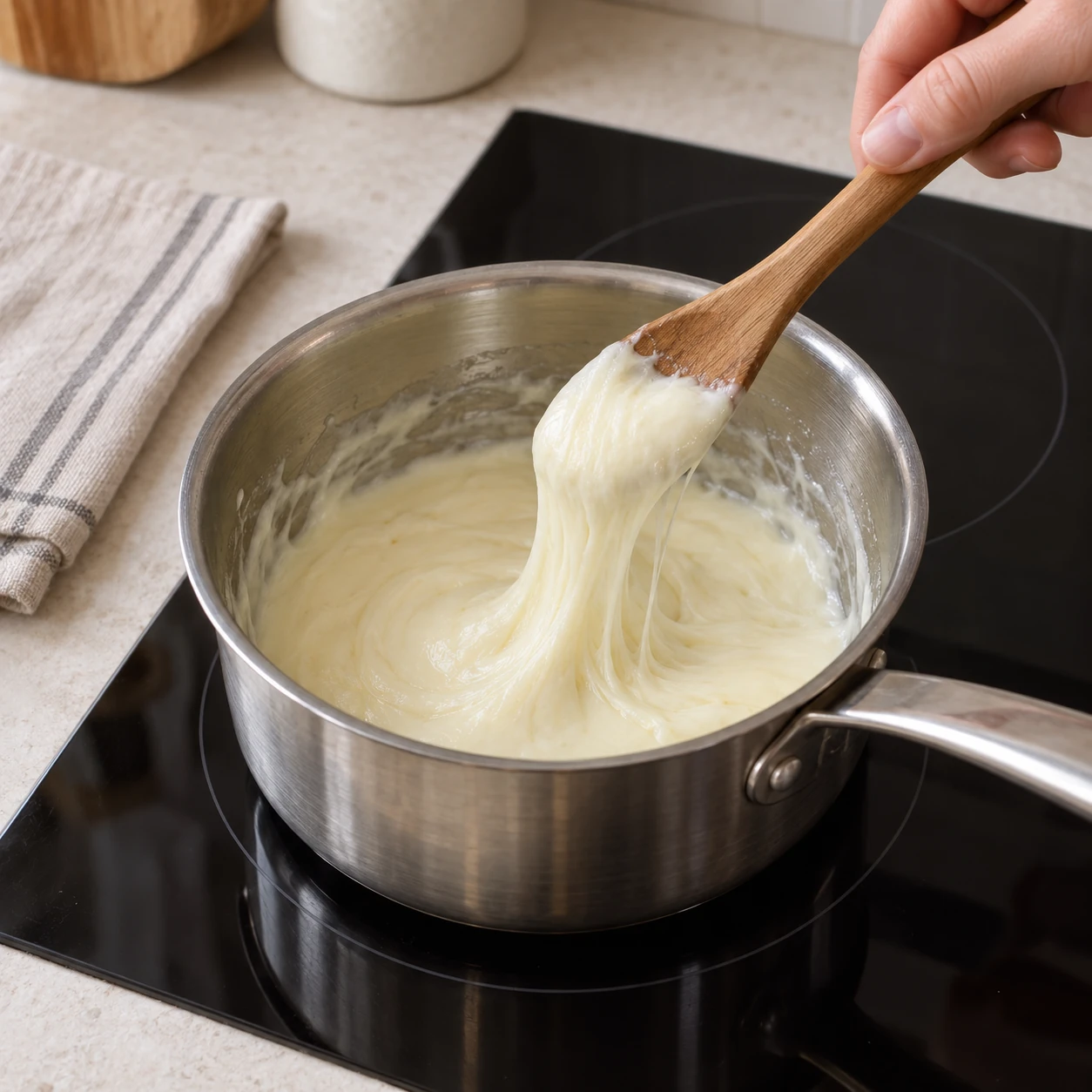 Melt the cheese and butter