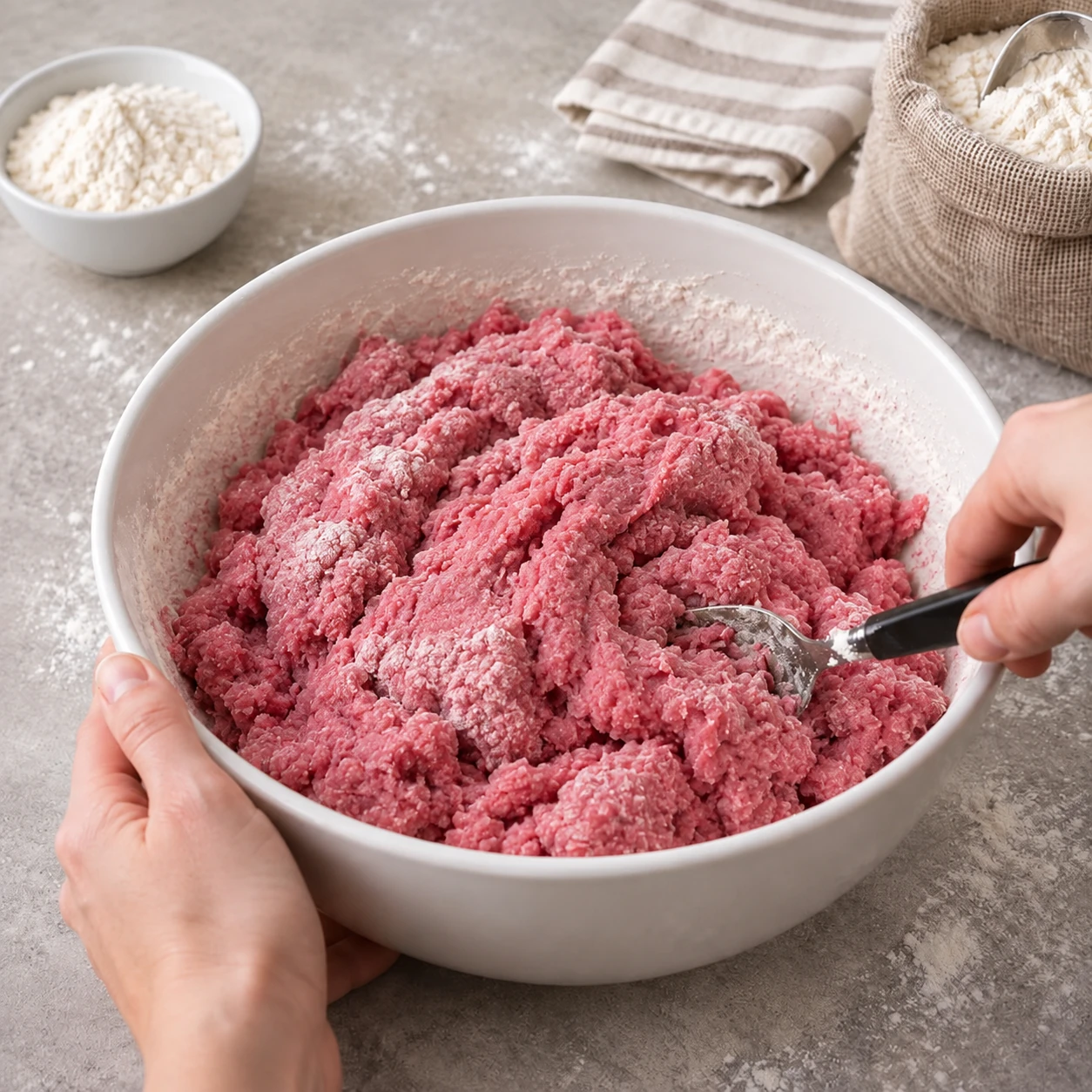 Mix the beet dough
