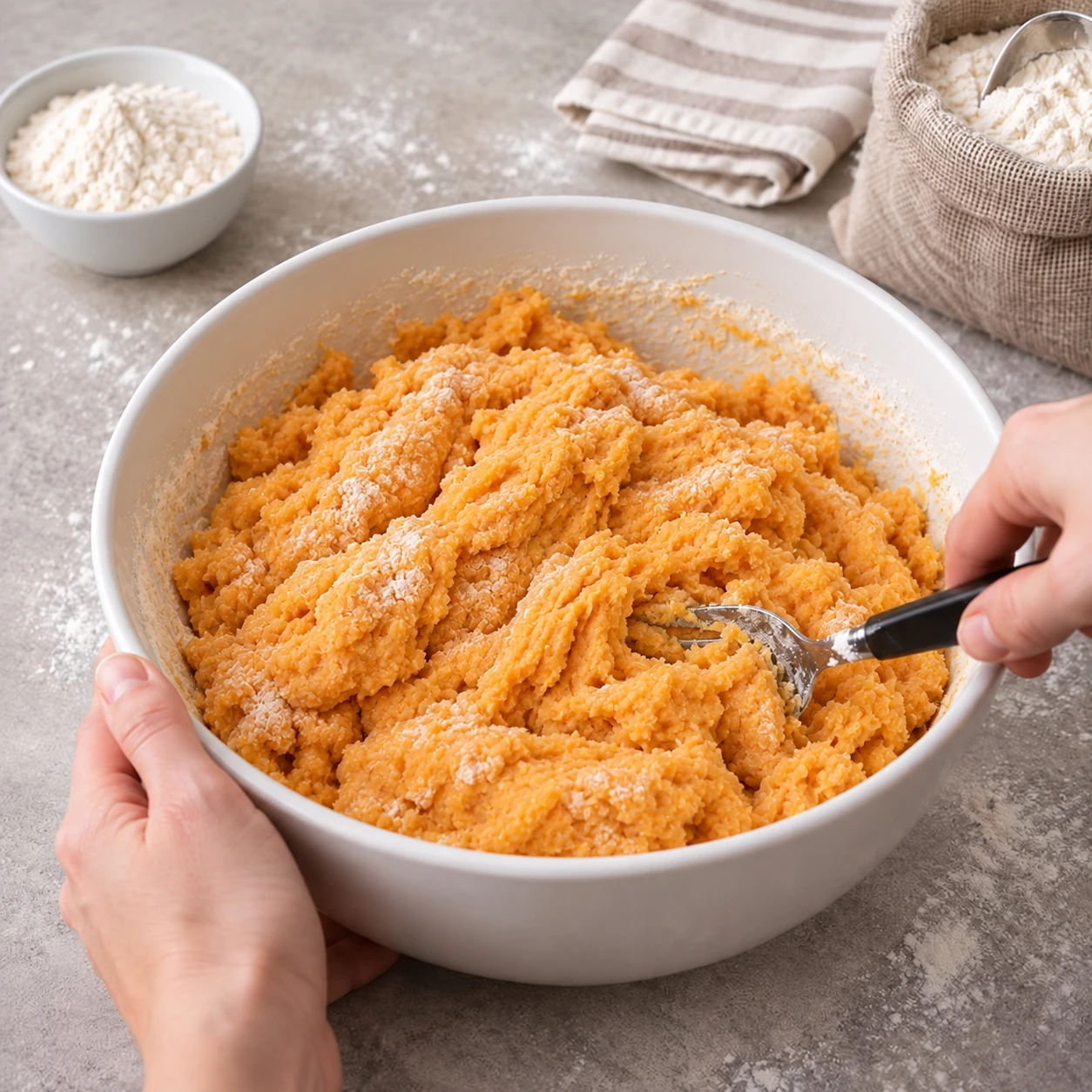 Mix the carrot dough
