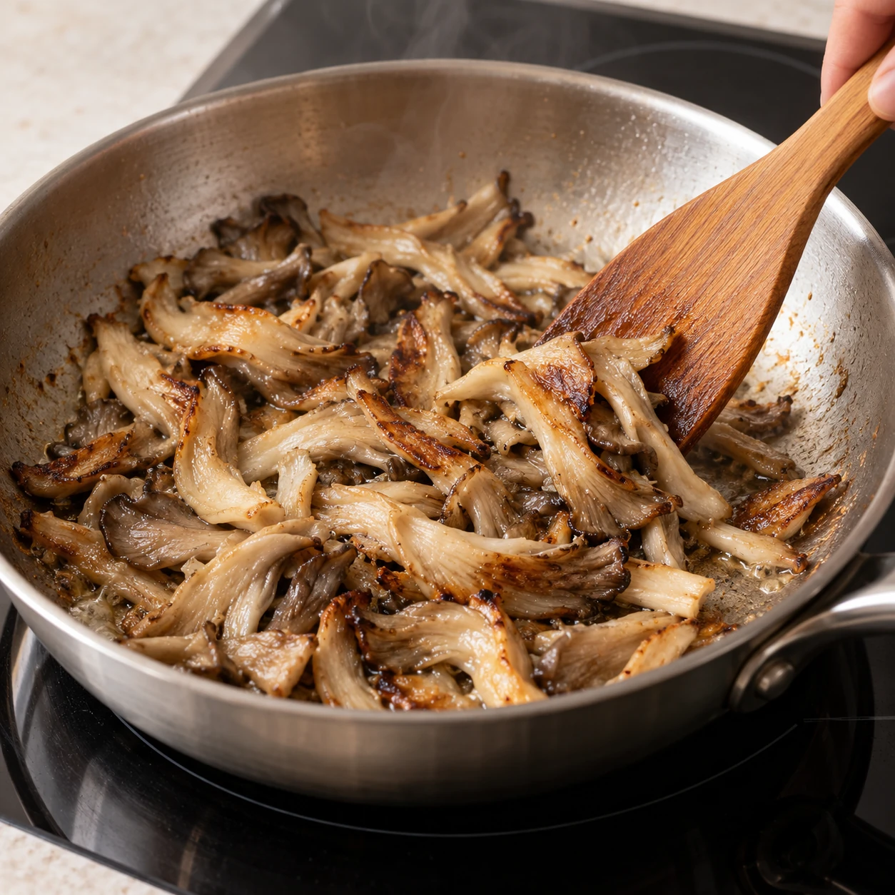 Brown the mushrooms
