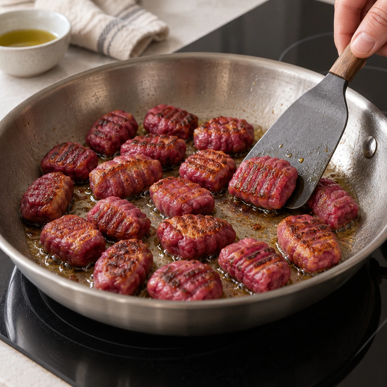 Crisp the beet gnocchi