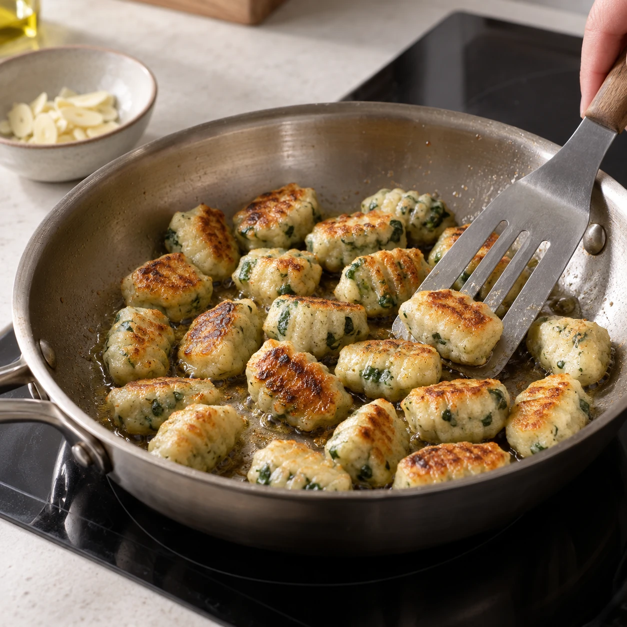 Crisp with garlic