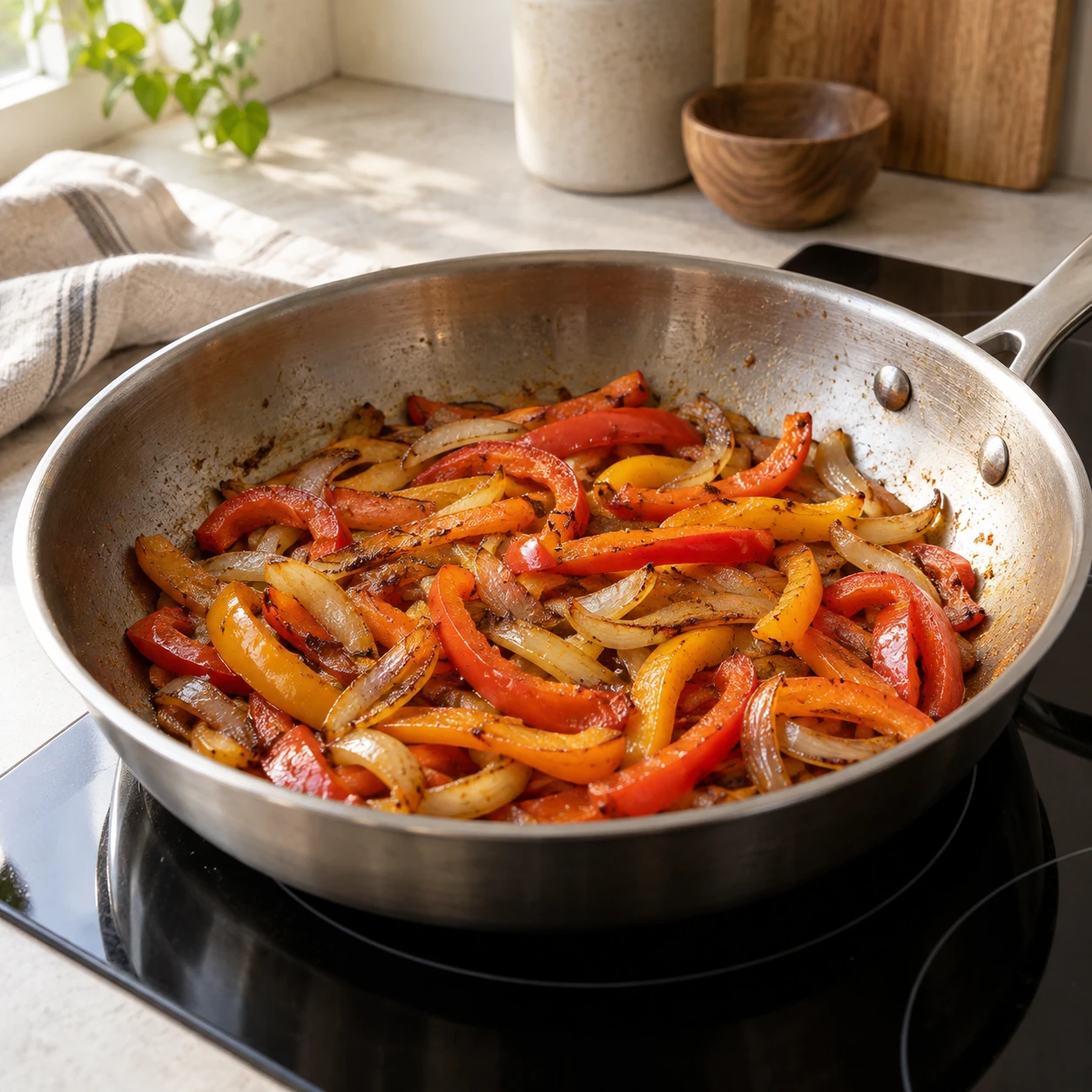 Cook the peppers