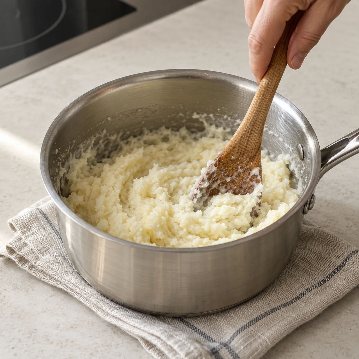 Hydrate the potato flakes