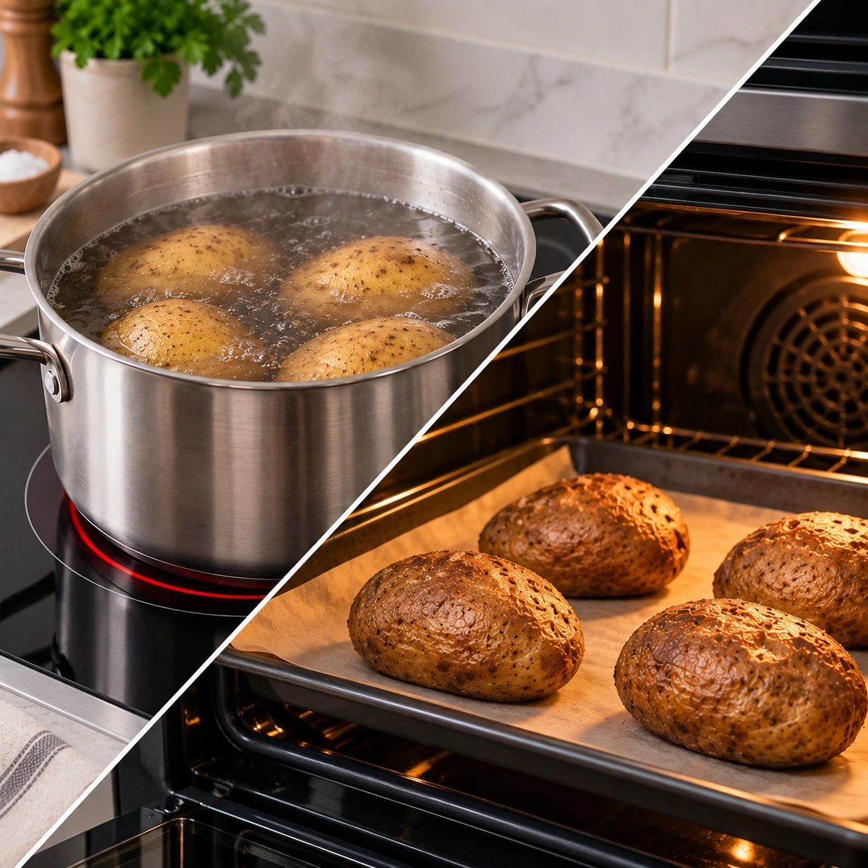 Choose boiling or baking