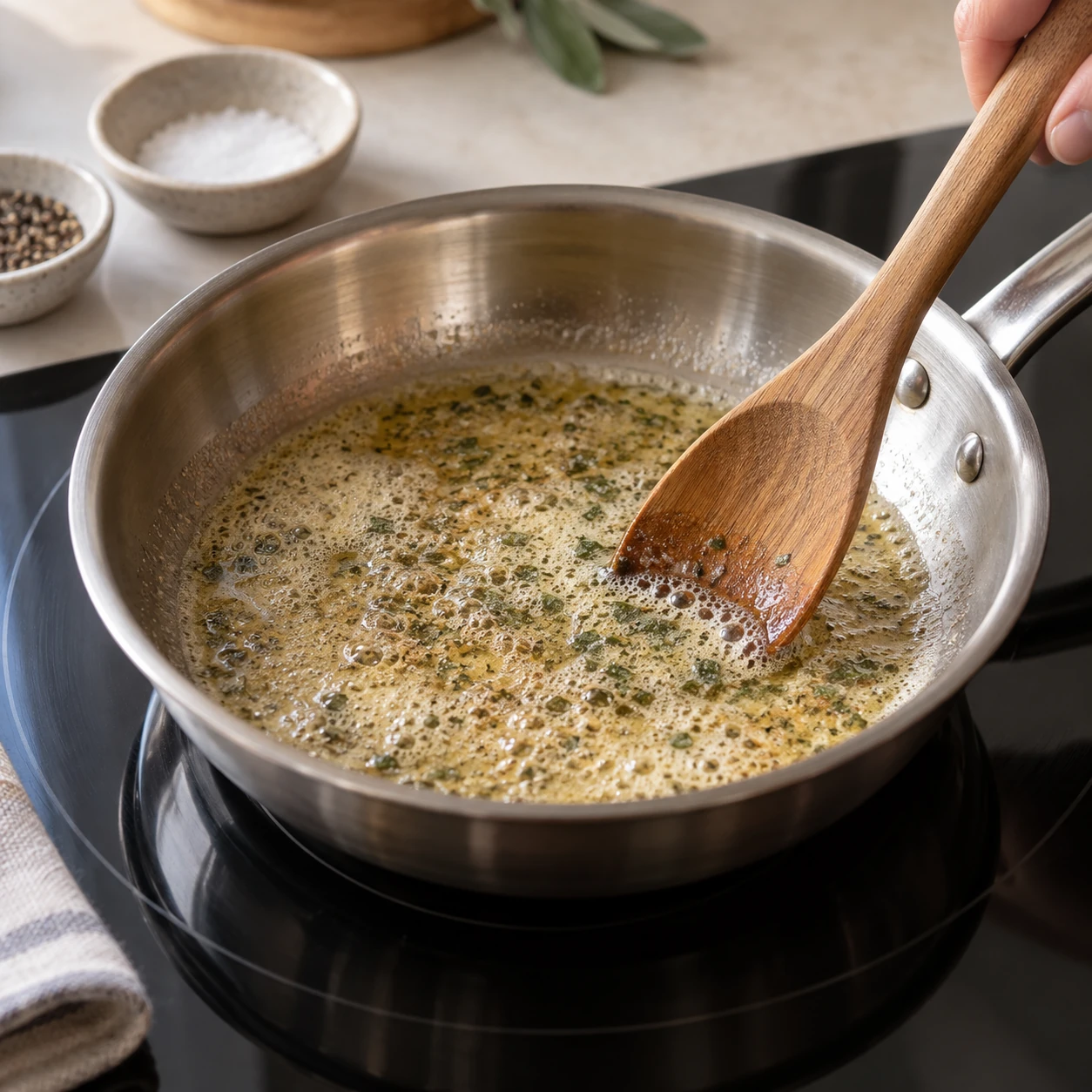Brown the sage butter
