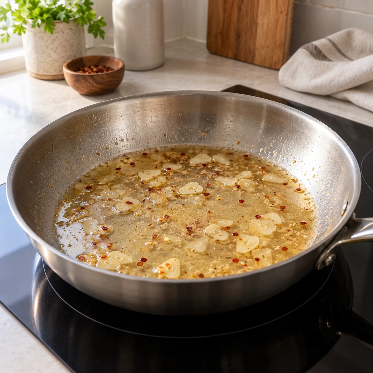 Reduce the scampi base