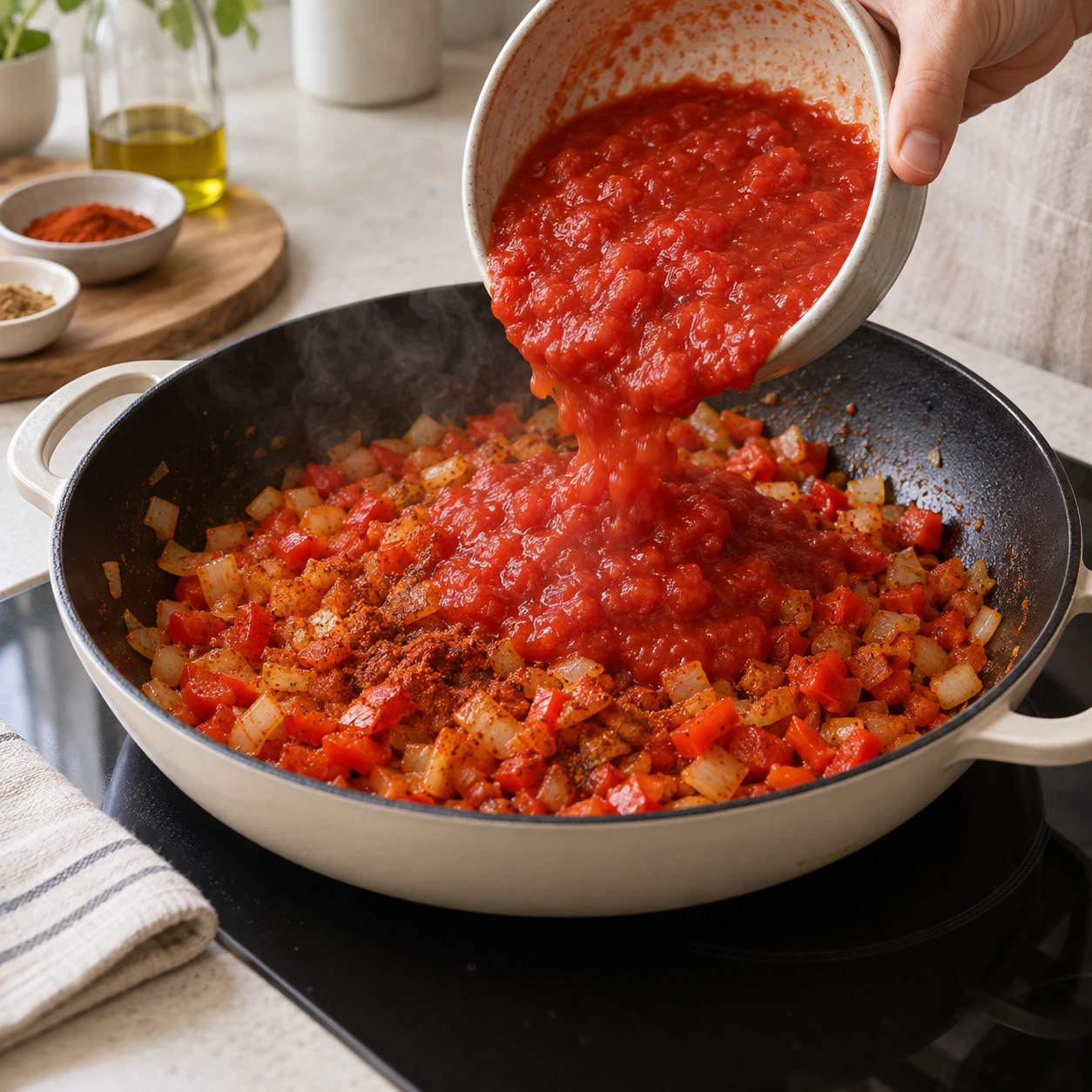 Make the shakshuka sauce