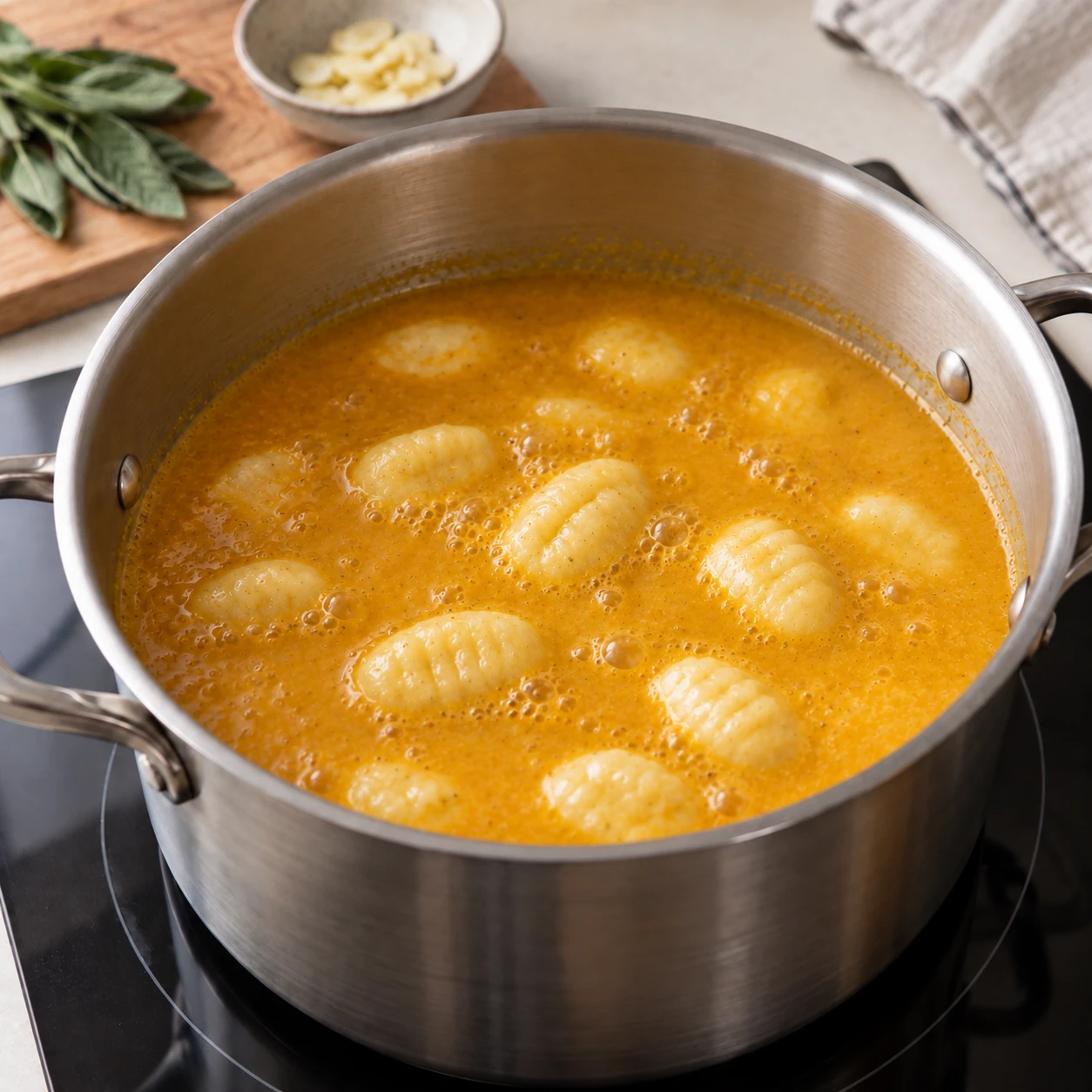 Cook the gnocchi in the soup
