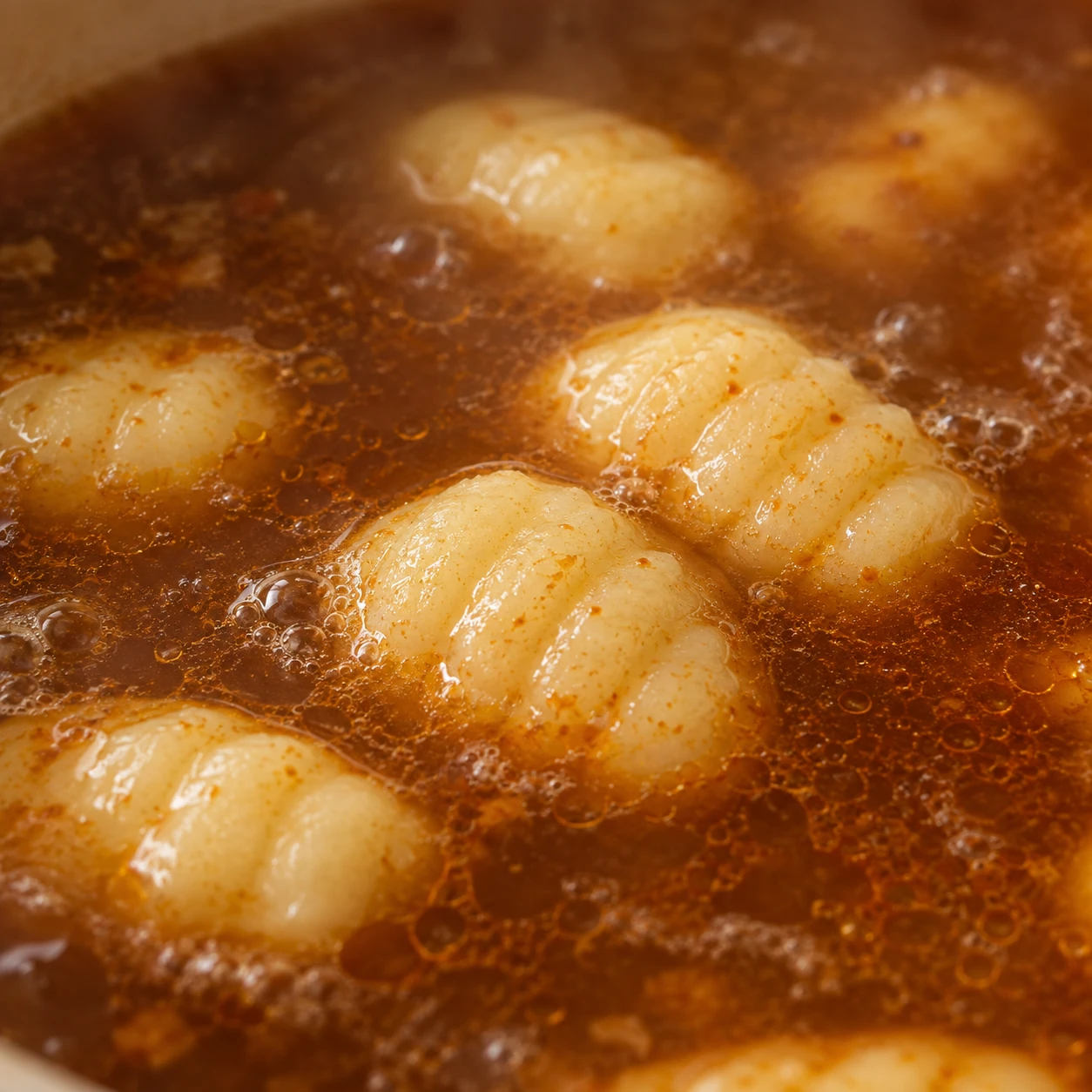 Cook the gnocchi in the consomme