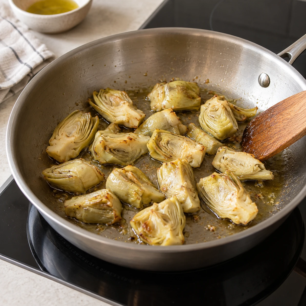 Dry the artichokes