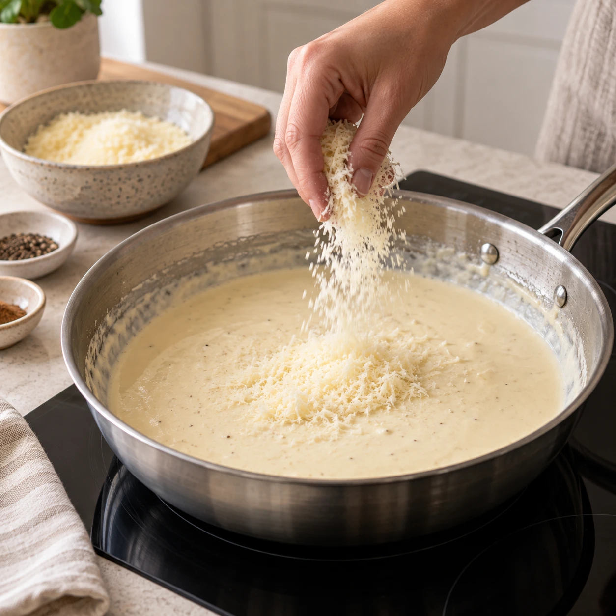 Finish the Parmesan sauce